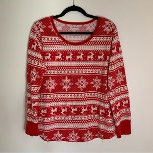 Old Navy Christmas Fair Isle Waffle Knit Shirt (XL)